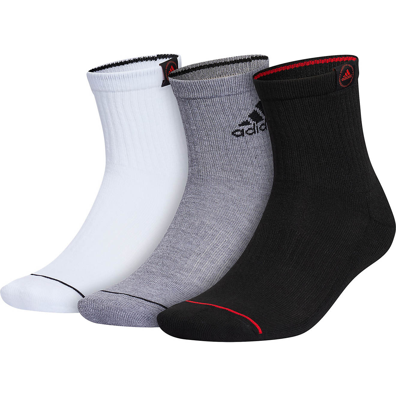 adidas Men's Cushioned Classic High Quarter Socks 3-Pack                                                                         - view number 1