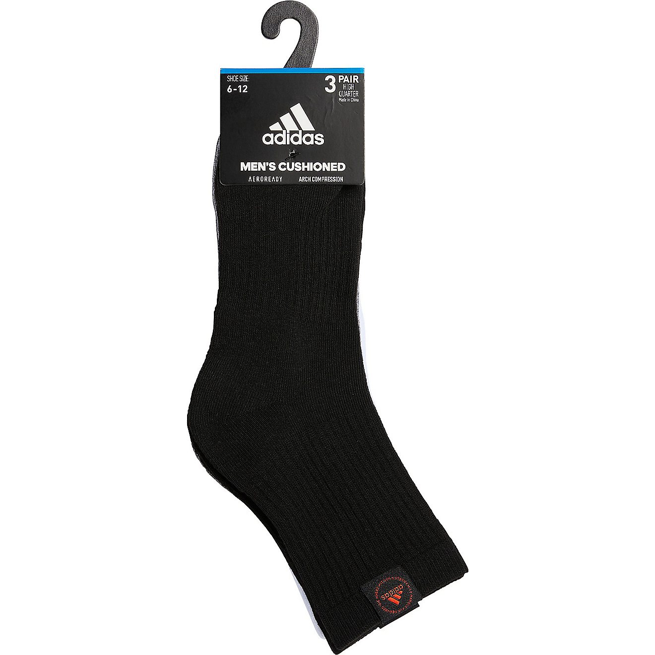 adidas Men's Cushioned Classic High Quarter Socks 3-Pack                                                                         - view number 2
