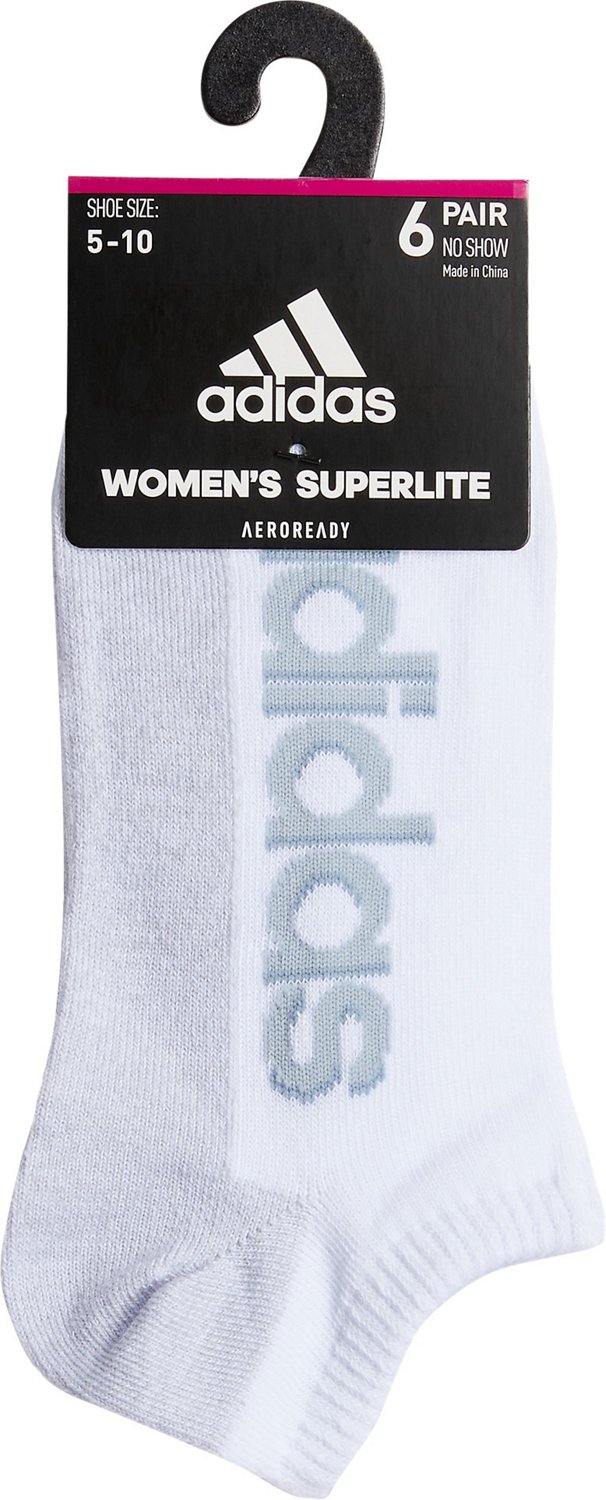 adidas Women's Superlite Linear 3 No-Show Socks 6-Pack