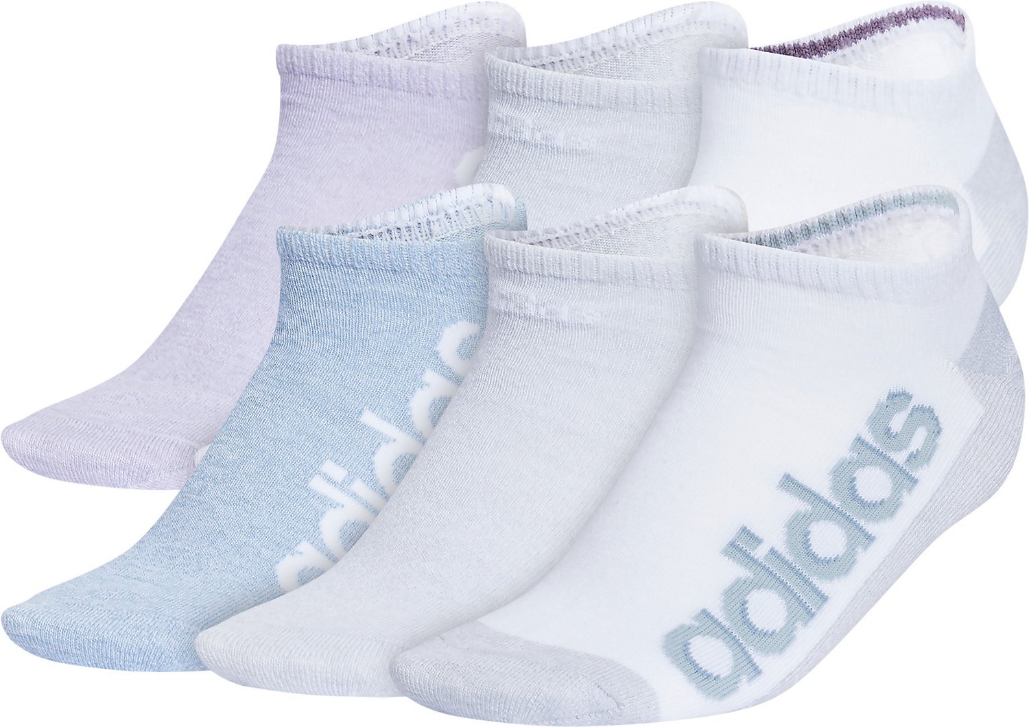 adidas Women's Superlite Linear 3 No-Show Socks 6-Pack