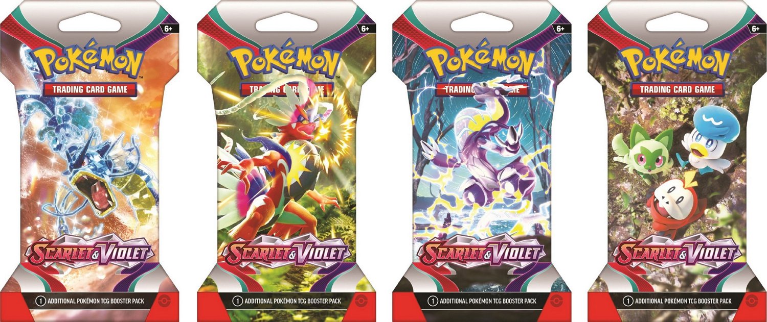 Pokémon TCG Sv1 Scarlet and Violet Sleeved Trading Card Booster Pack ...