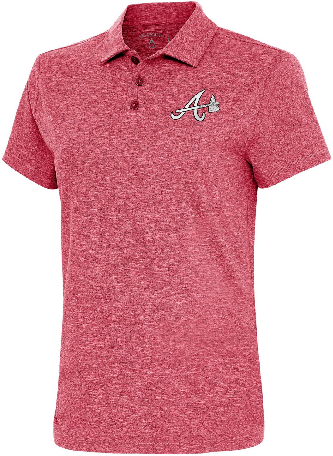 Atlanta Braves Antigua Women's Motivated Polo - Heather Red