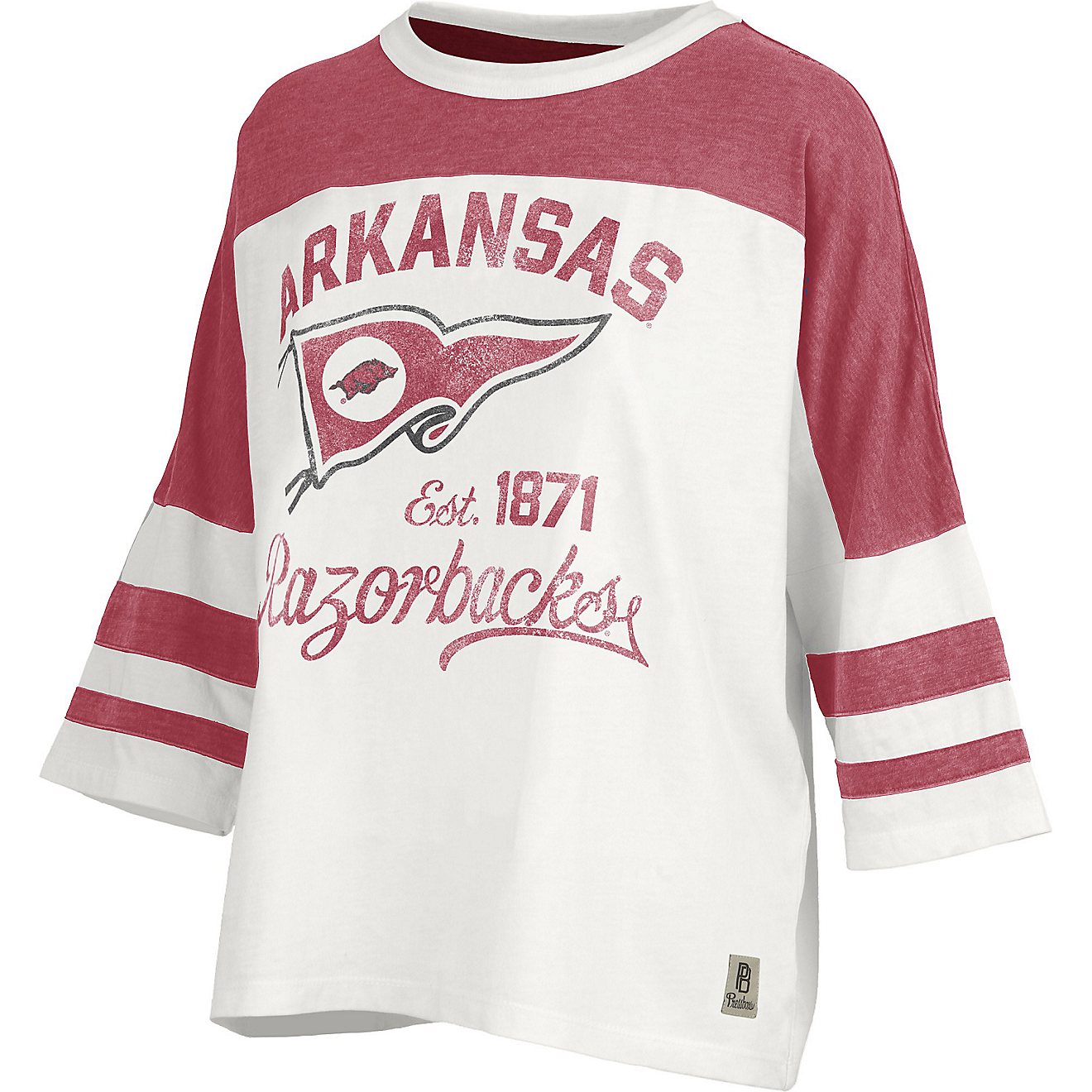 Three Square Women's University of Arkansas Vintage Wash High Five Oversized T-shirt                                             - view number 1