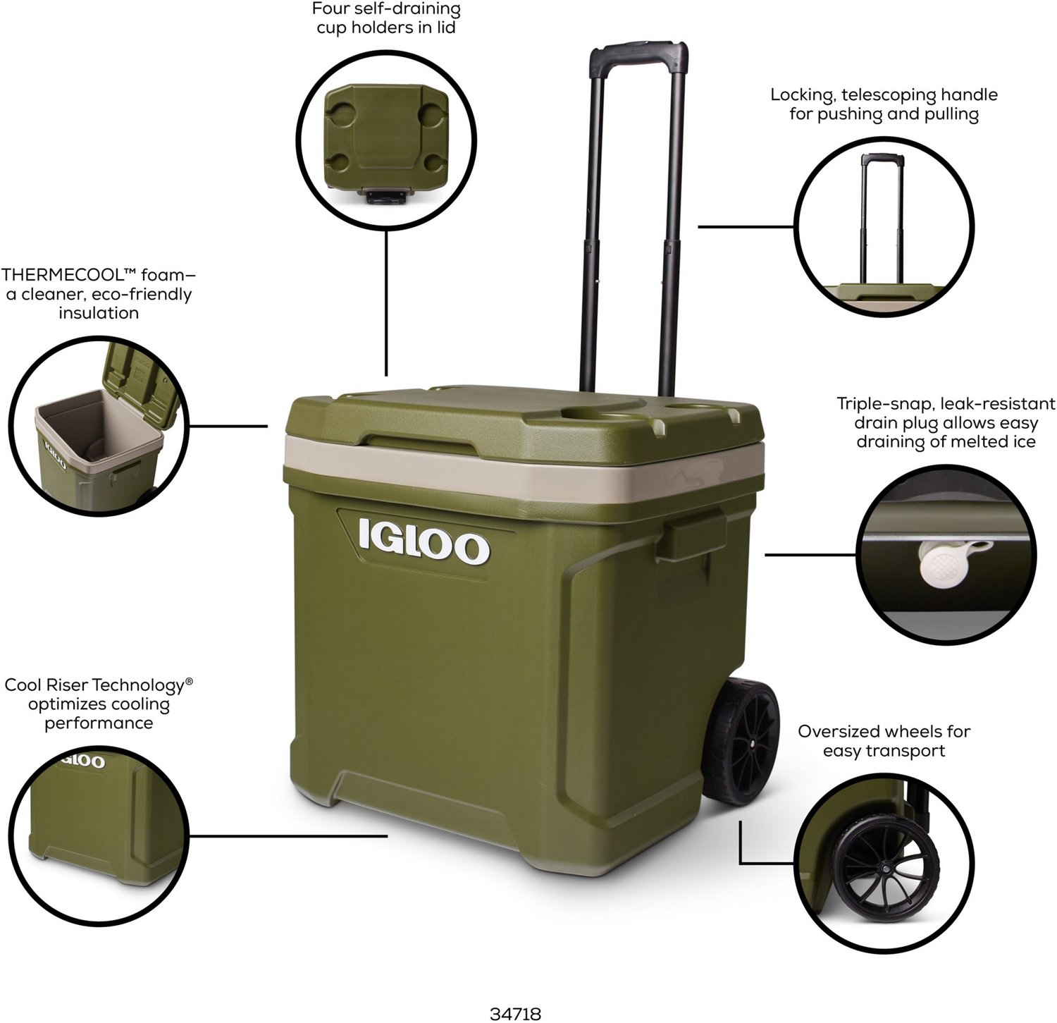 Igloo Sportsman Latitude 60 Roller Cooler - view number 2
