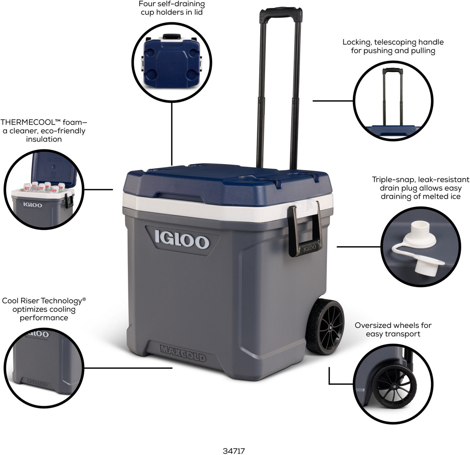 Igloo MaxCold 62 Quart Rolling Cooler