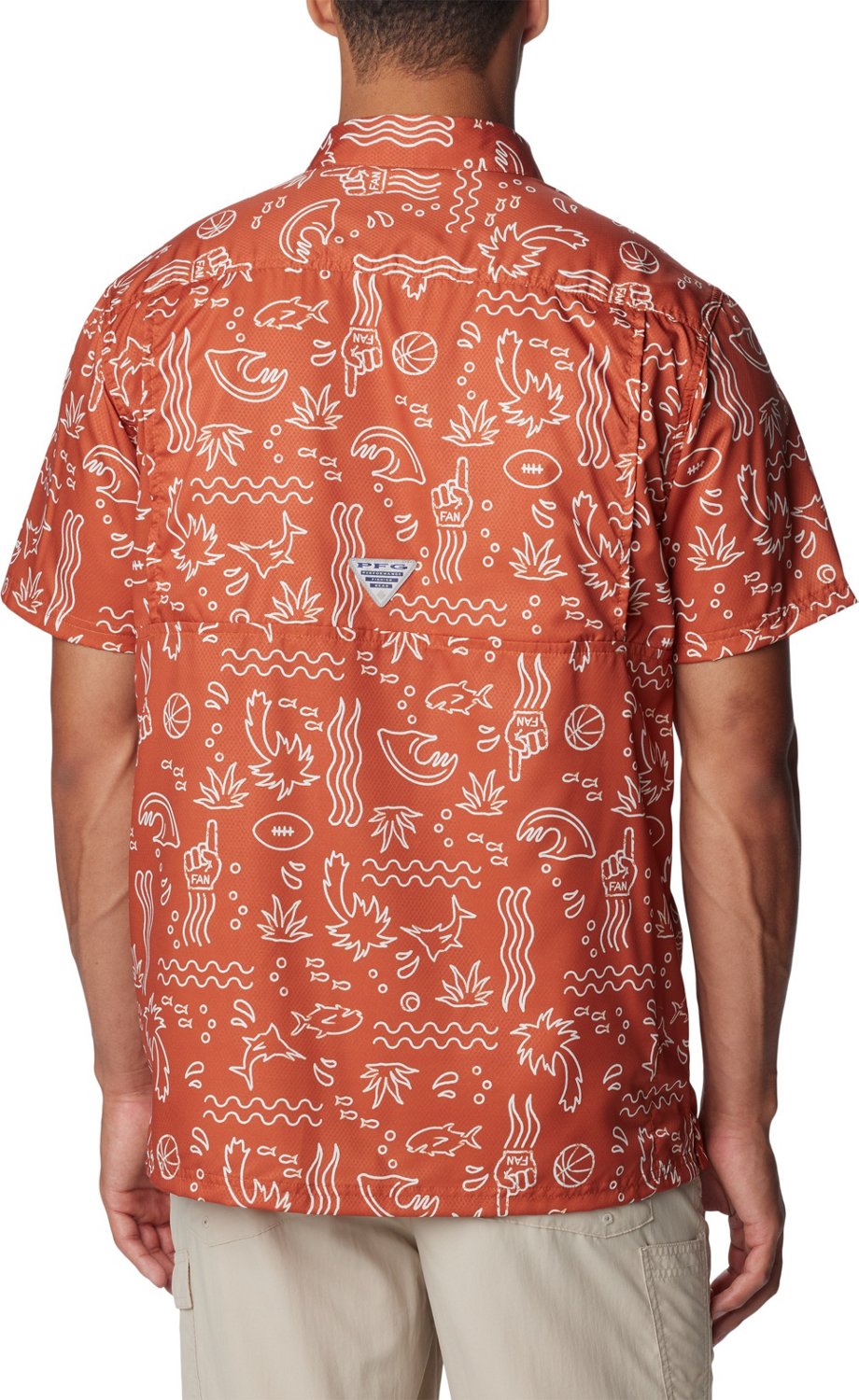 Columbia Sportswear Men's University of Texas Super Slack Tide Fish Fan Button Down Shirt - view number 2