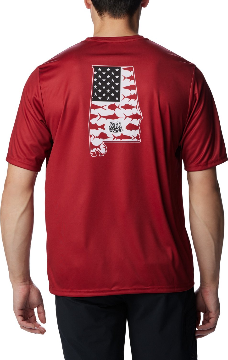 Columbia Sportswear Men's University of Alabama Flag Terminal Tackle Short Sleeve Shirt                                          - view number 2