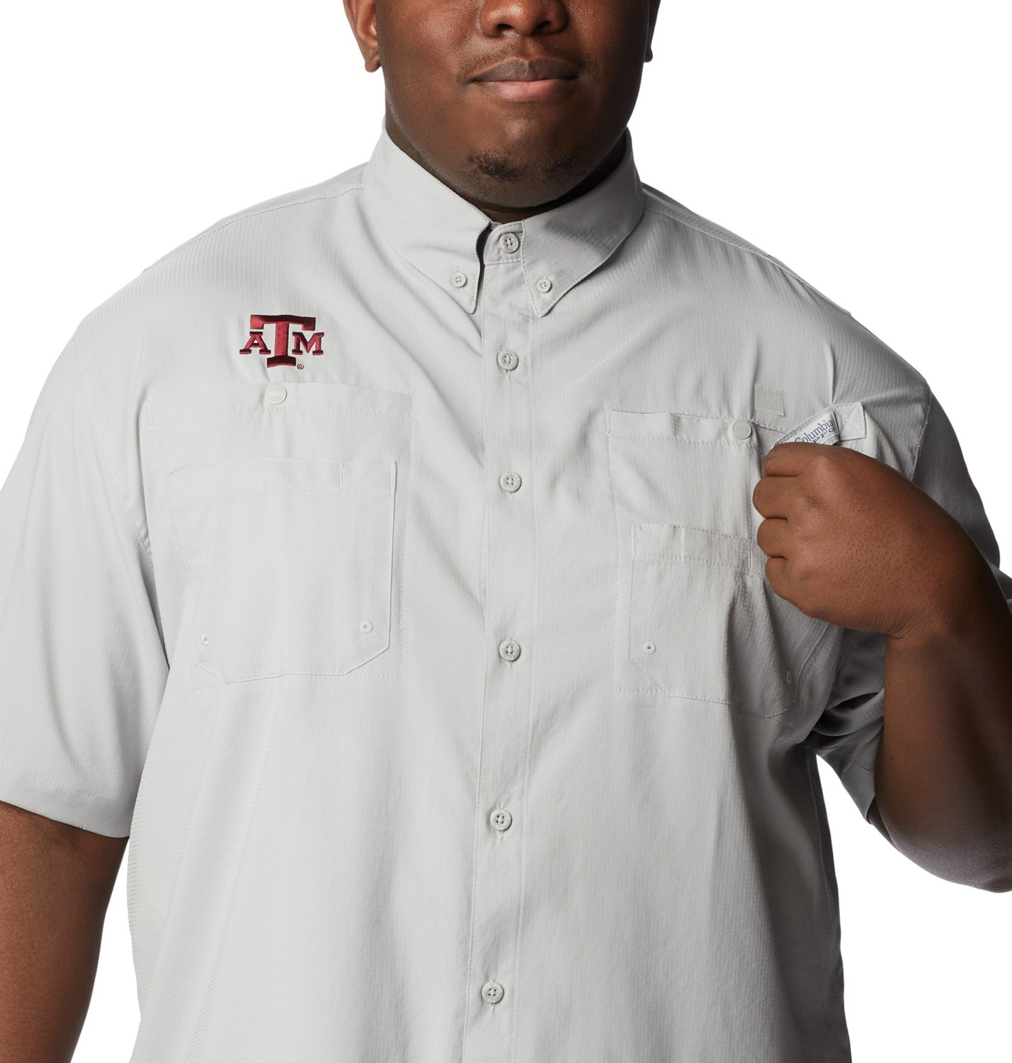 Columbia Sports Men's Texas A&M University Tamiami Short Sleeve Fishing Shirt                                                    - view number 4