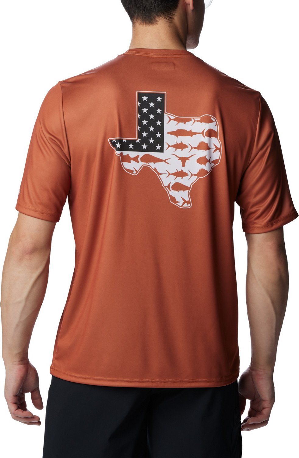 Columbia Sportswear Men's University of Texas Flag Terminal Tackle Short Sleeve Shirt - view number 2