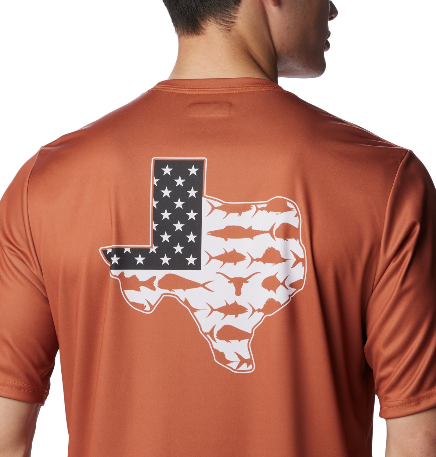 Columbia Sportswear Men's University of Texas Flag Terminal Tackle Short Sleeve Shirt - view number 5