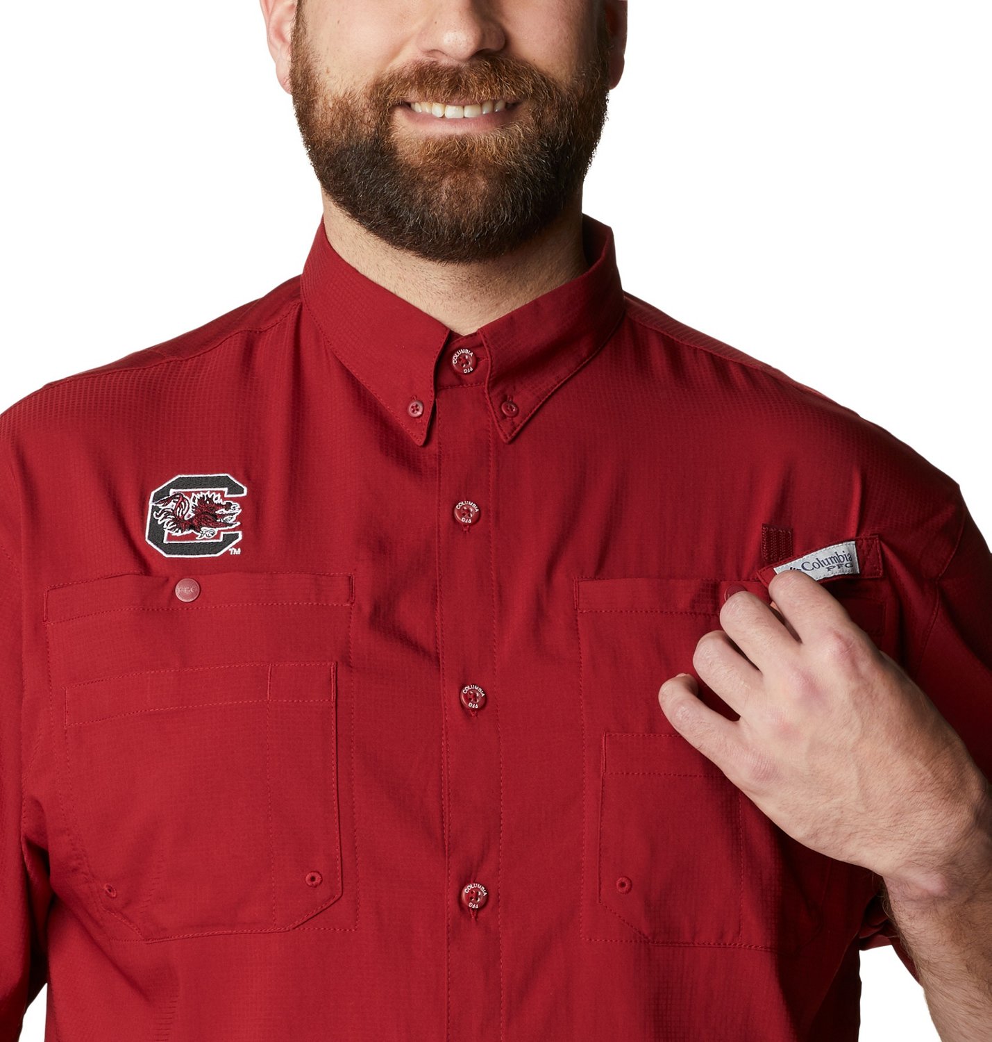 Columbia Sportswear Men's University of South Carolina Gamecocks Collegiate Big Tamiami Button Down Shirt