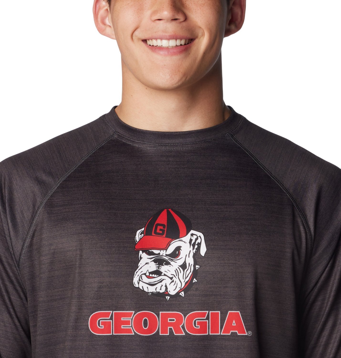 Columbia Sportswear Men's University of Georgia PFG Terminal Tackle Heather Long Sleeve Shirt - view number 4