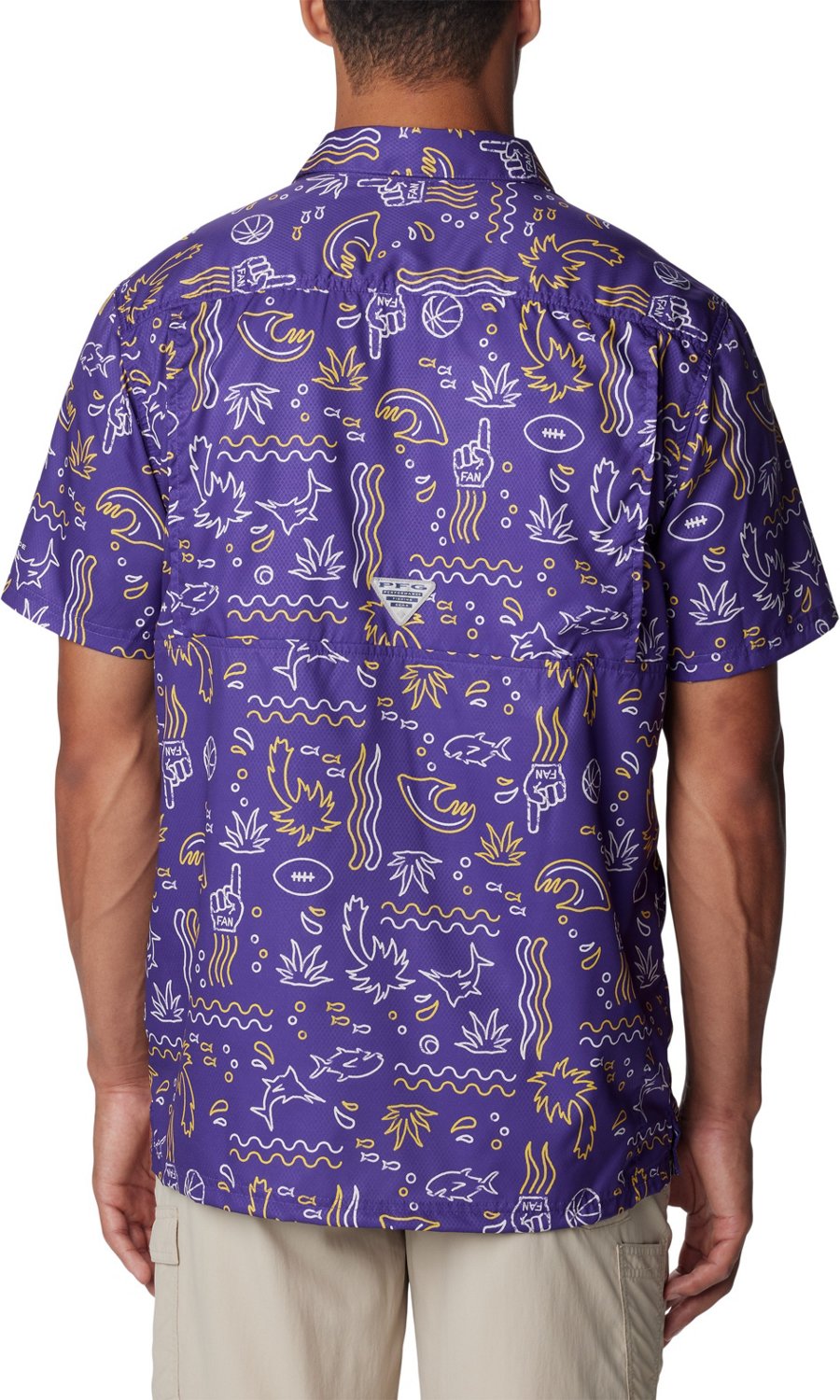 Columbia Sportswear Men's Louisiana State University Super Slack Tide Fish Fan Button Down Shirt - view number 2