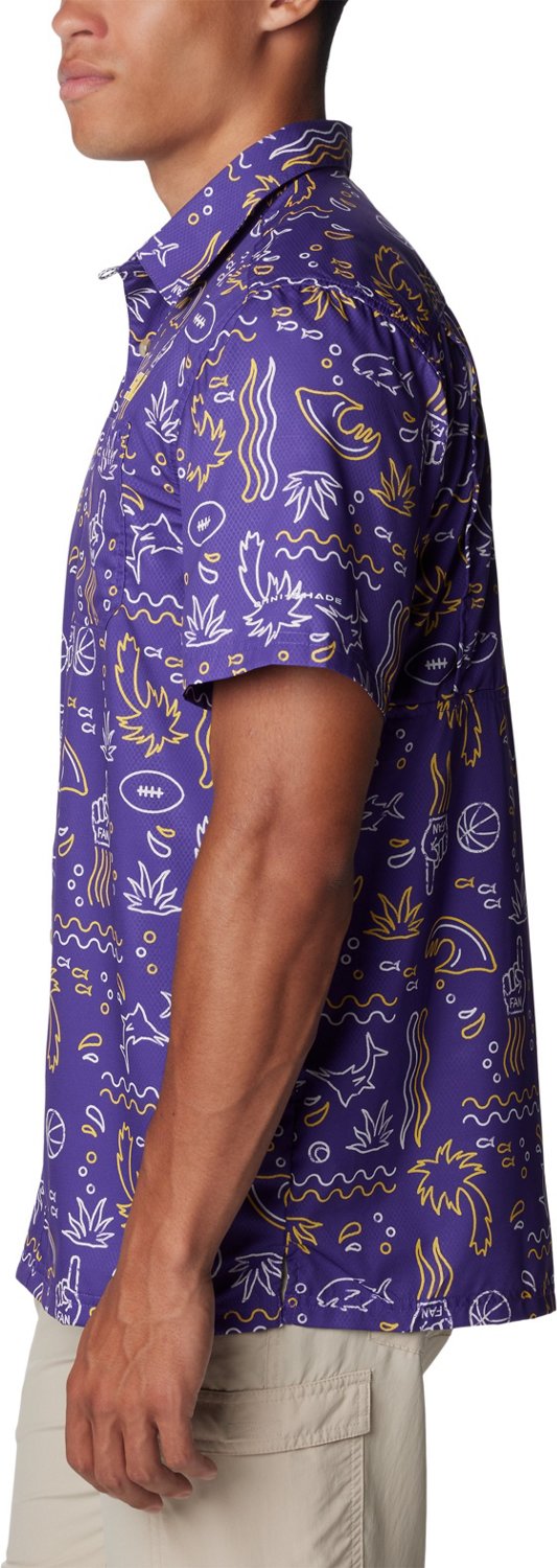 Columbia Sportswear Men's Louisiana State University Super Slack Tide Fish Fan Button Down Shirt - view number 3
