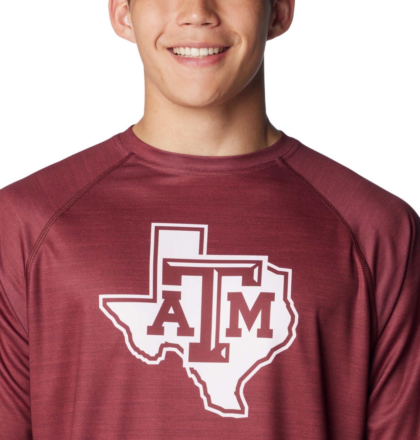 Columbia Sportswear Men's Texas A&M University PFG Terminal Tackle Heather Long Sleeve Shirt - view number 4