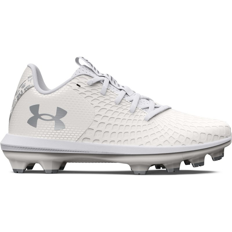 Under Armour Girls' Glyde 2.0 TPU Softball Cleats White/Silver, 2.5 - Youth Baseball at Academy Sports