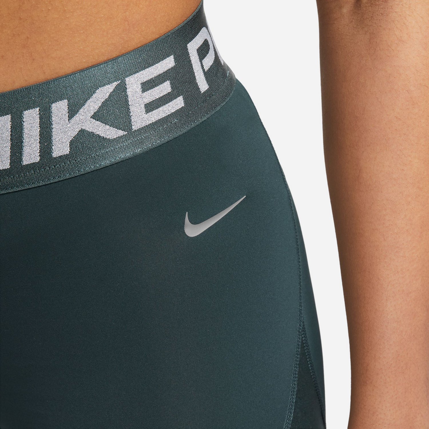 Nike Women's Pro Mid-Rise Shine Shorts 3 in - view number 4