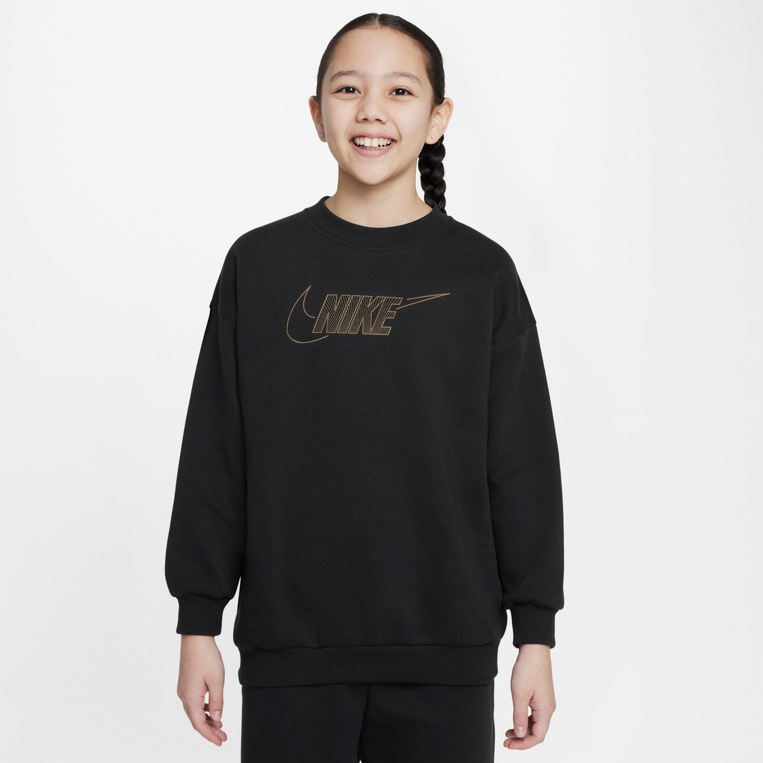 Nike Girls' Sportswear Club Fleece Crew Neck Top | Academy