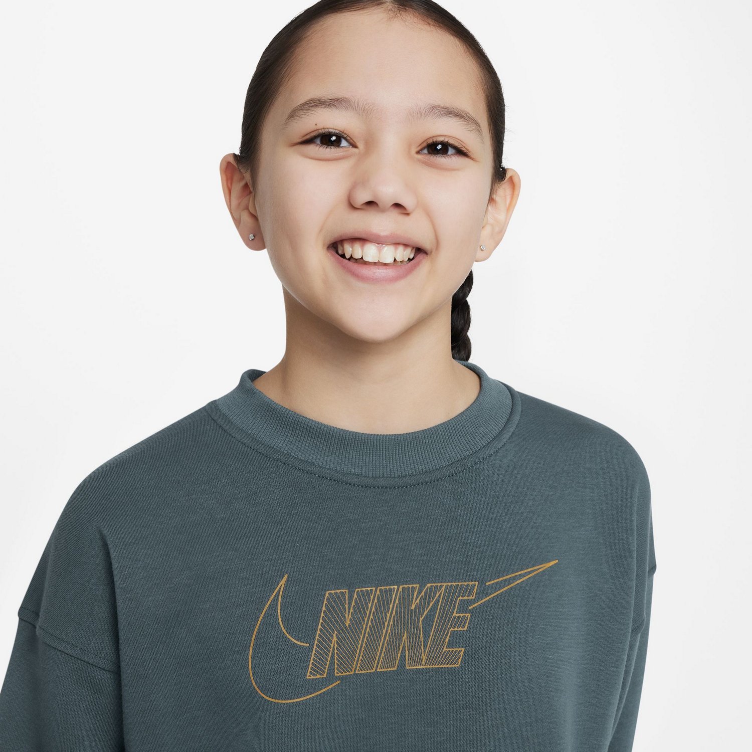 Nike Girls' Sportswear Club Fleece Crew Neck Top - view number 3