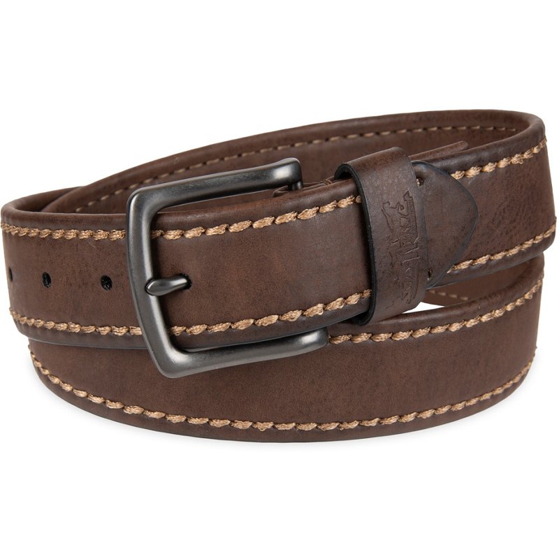 Levi's Heavy Stitched 38 mm Stretch Belt Brown, Medium - Men's Belts at Academy Sports