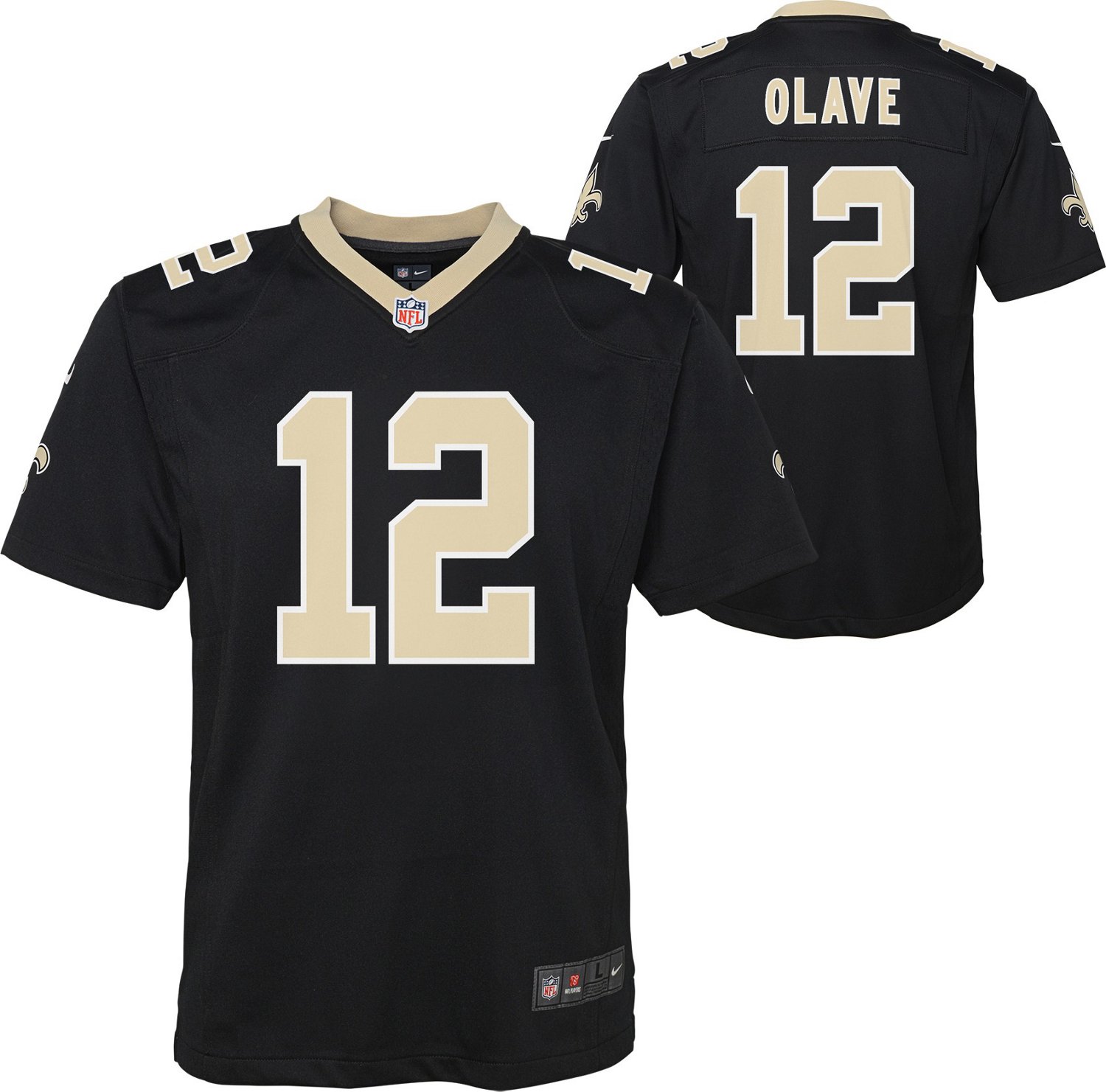 Nike Boys' New Orleans Saints Chris Olave 12 NFL Game Team Jersey - view number 3