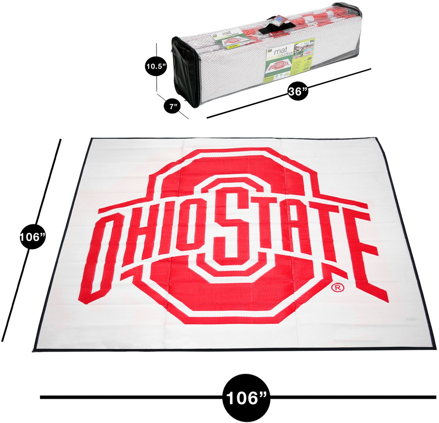 Smart Design Ohio State University Tailgate Picnic Patio Mat - view number 2