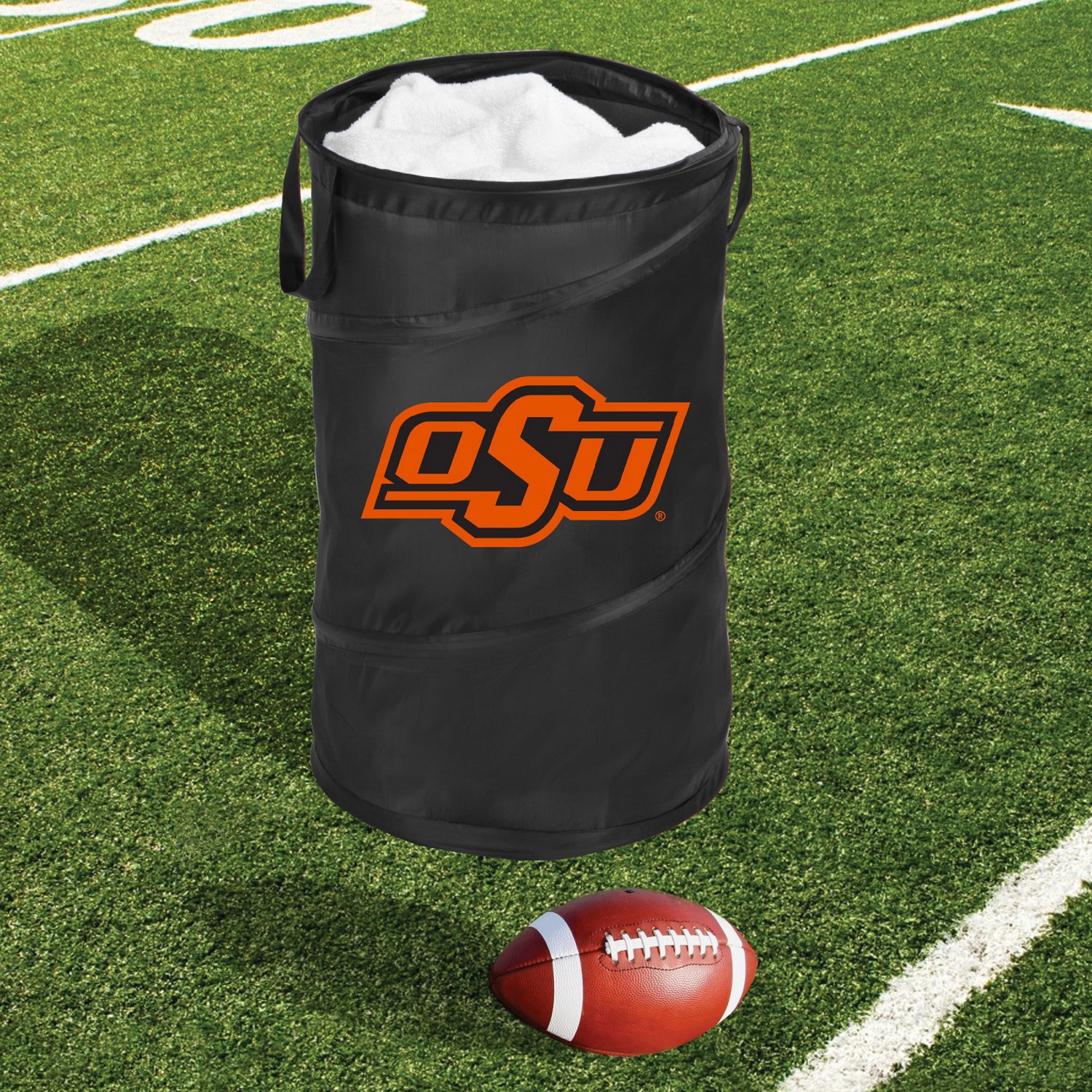 Smart Design Oklahoma State University Pop Up Spiral Collapsible Laundry Hamper - view number 3