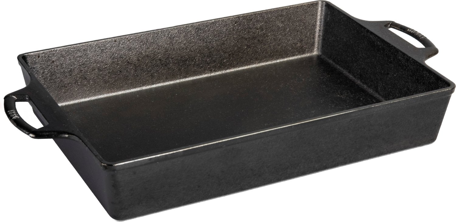 Lodge Cast Iron Baking Pan, Seasoned Casserole BW13C, Black with Dual  Handle Grips 9 x 13