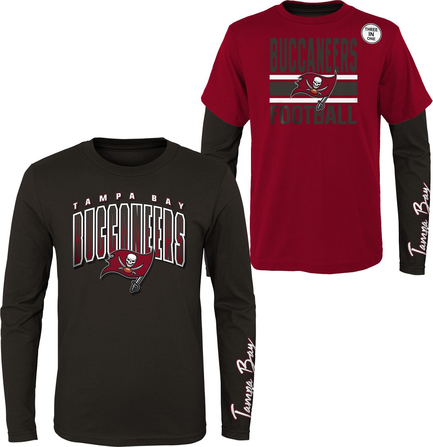 Outerstuff Boys' 8-20 Tampa Bay Buccaneers Fan Fave 3-in-1 Combo T-shirt