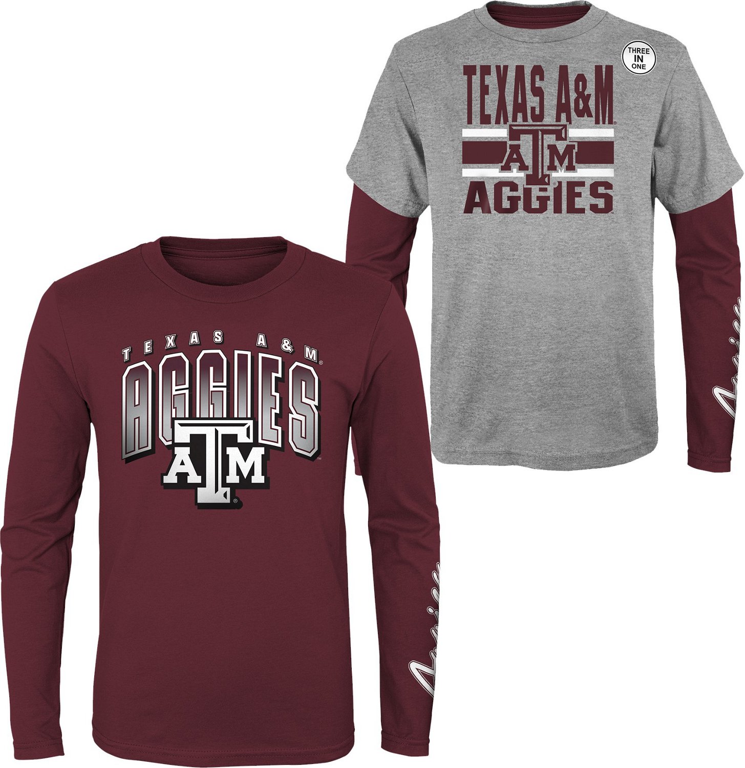 Outerstuff Youth Texas A&M University Fan Wave 3-in-1 T-shirt