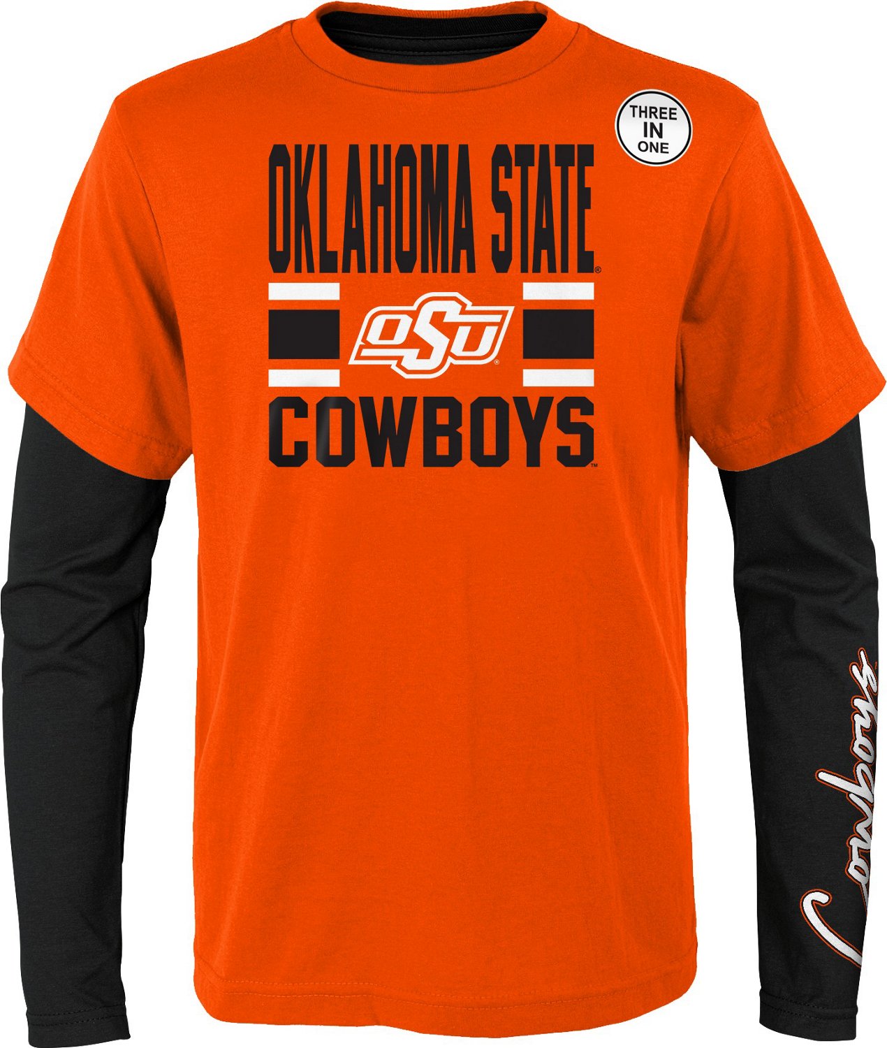 Outerstuff Youth Oklahoma State University Fan Wave 3-in-1 T-shirt - view number 2
