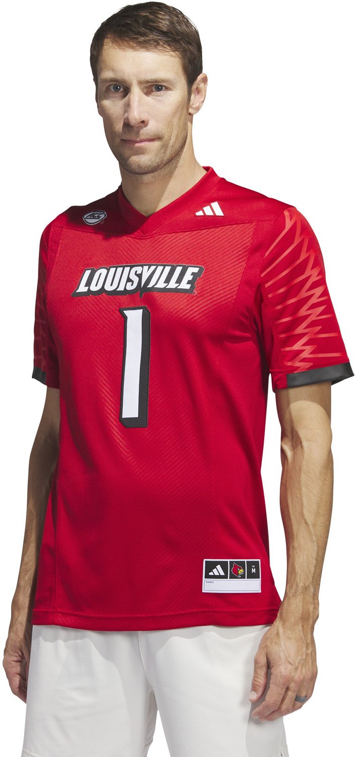 1 Louisville Cardinals adidas Premier Football Jersey - Black