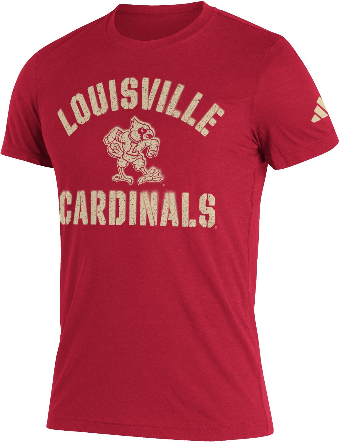 adidas Men's University of Louisville Number 2 Stencil Fresh T-shirt