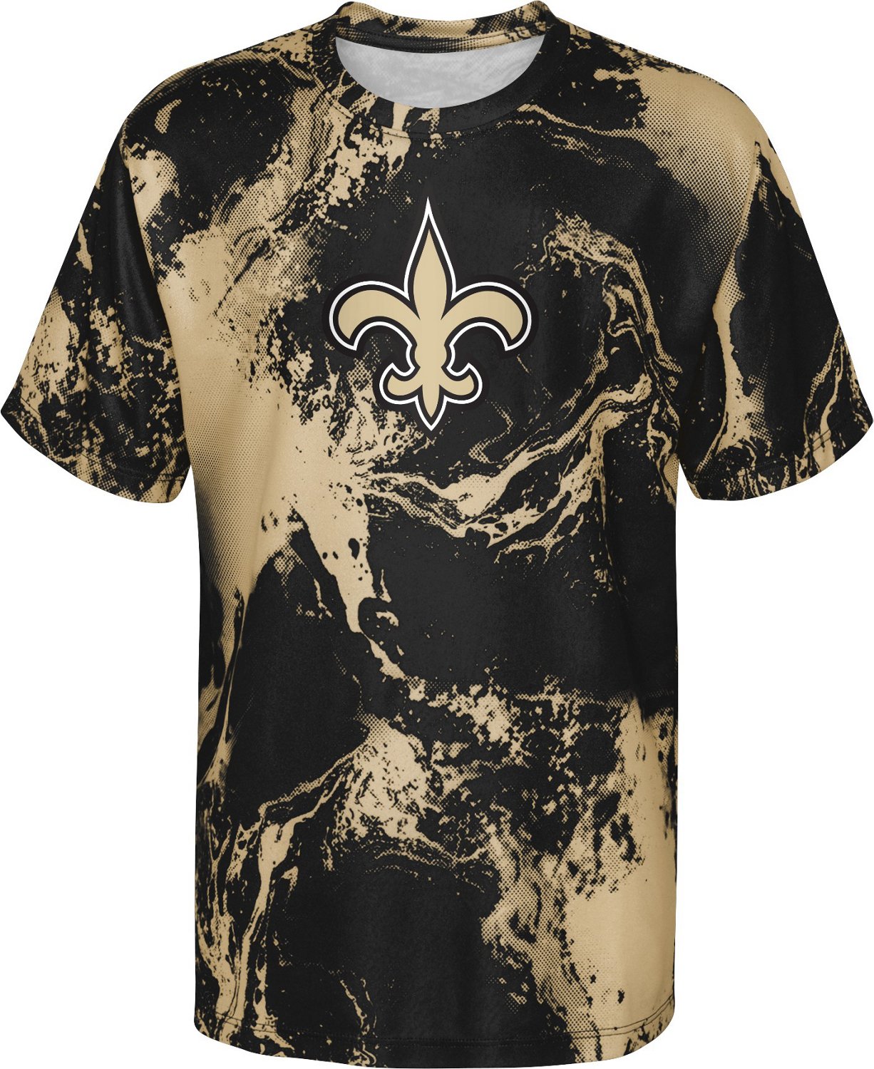 Outerstuff Boys' 8-20 New Orleans Saints In the Mix Poly Dri-Tek Short Sleeve T-shirt