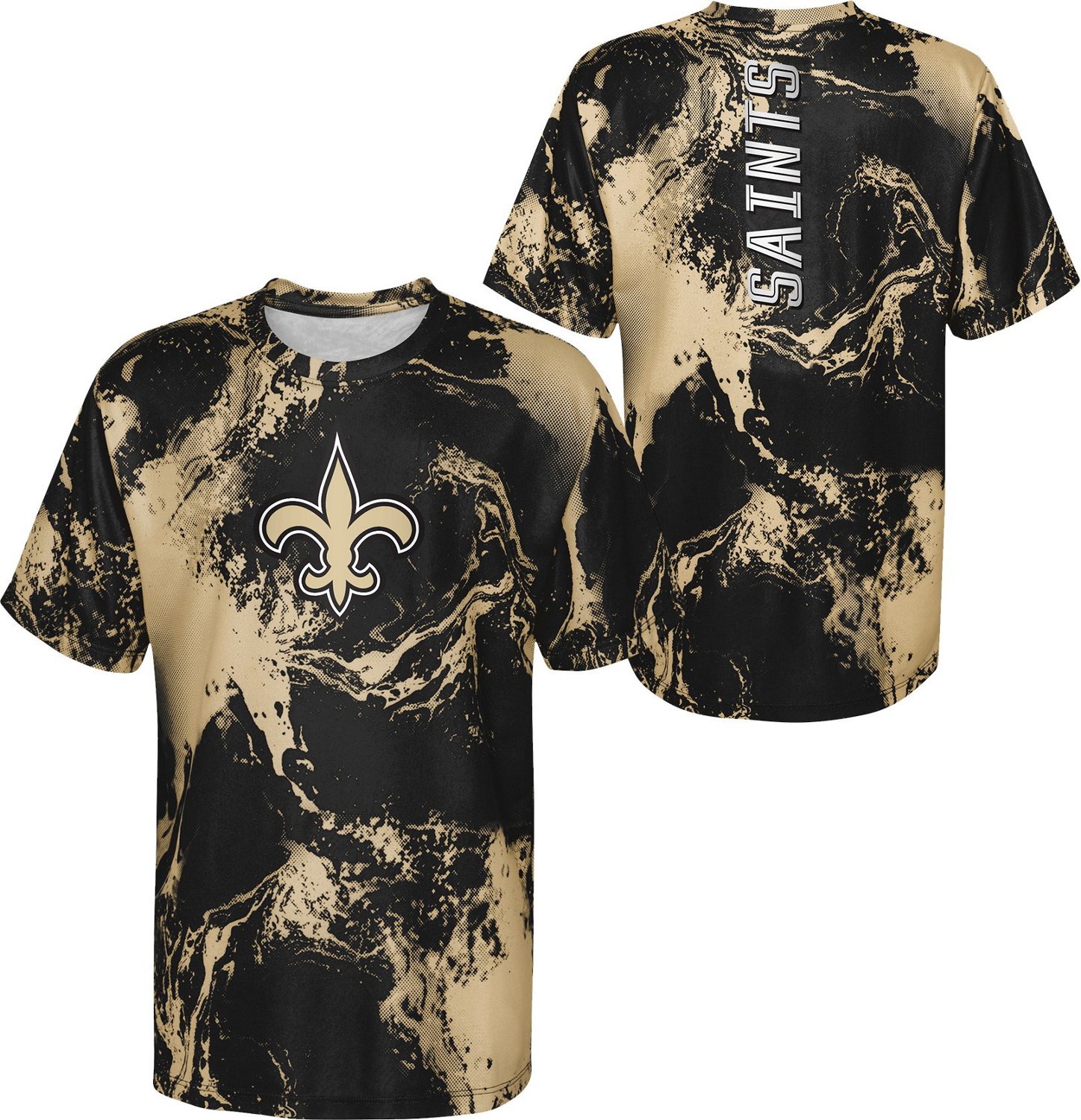 Outerstuff Boys' 8-20 New Orleans Saints In the Mix Poly Dri-Tek Short Sleeve T-shirt - view number 3