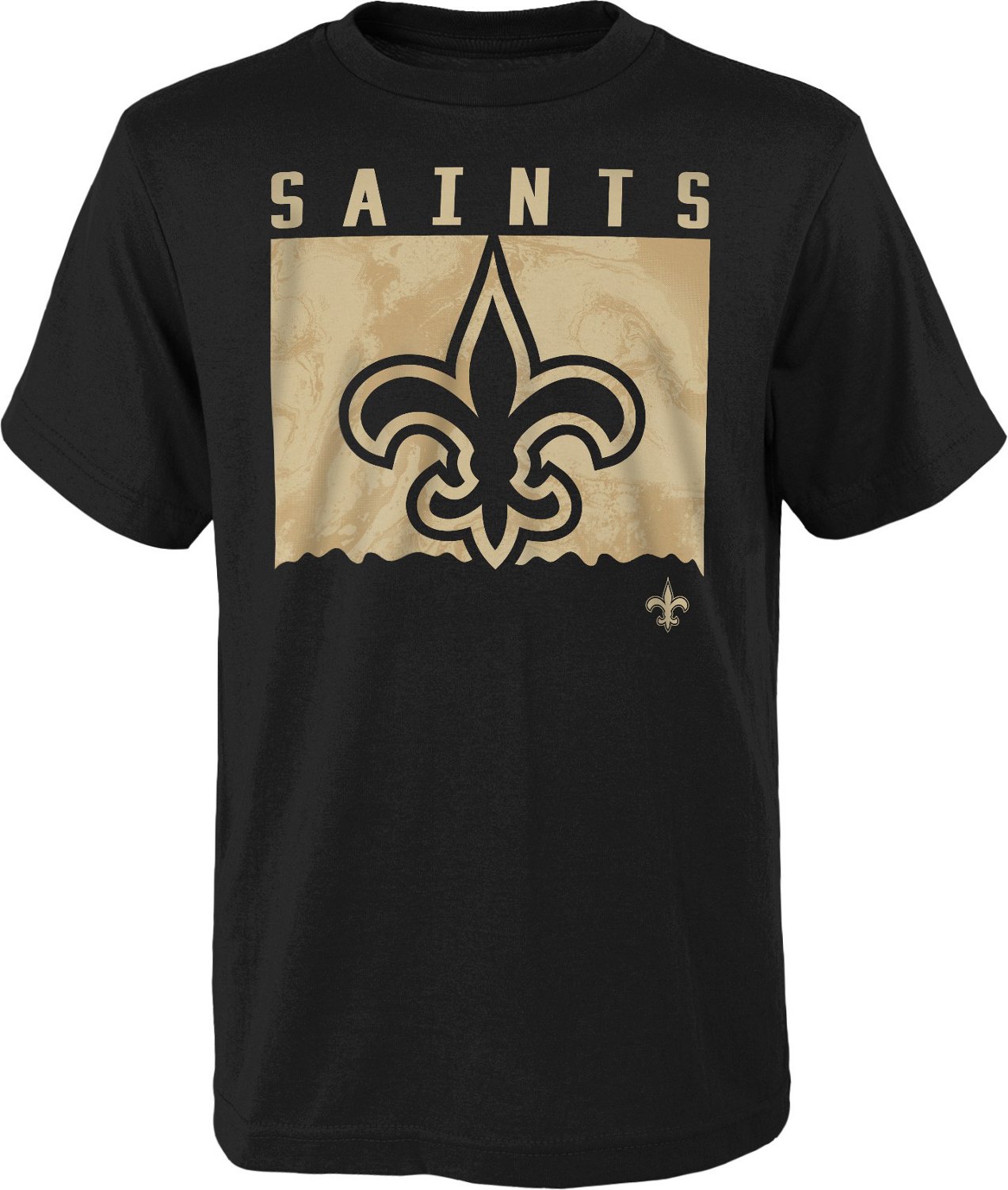 Outerstuff Boys' 8-20 New Orleans Saints Liquid Camo Logo Short Sleeve T-shirt