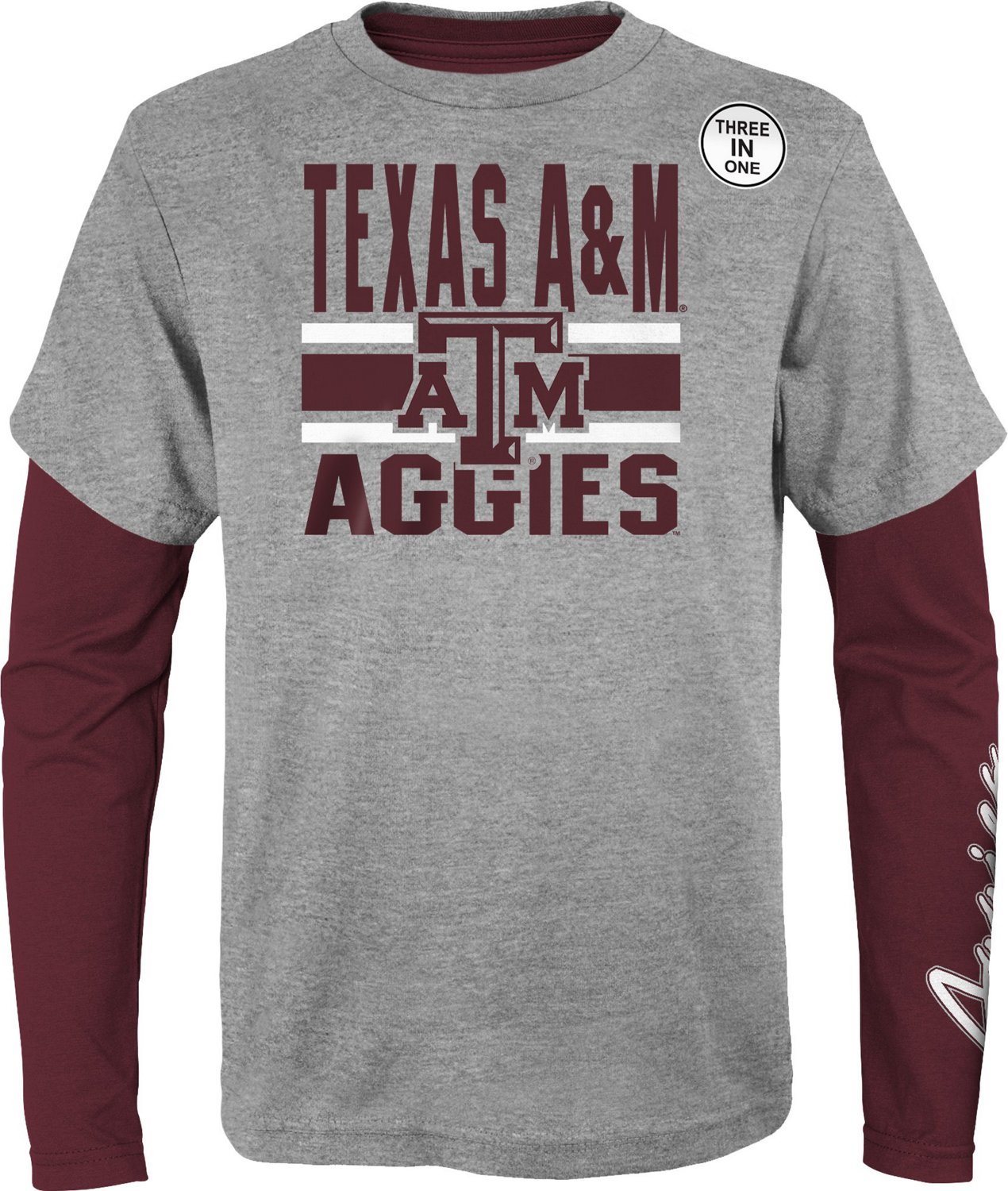 Outerstuff Youth Texas A&M University Fan Wave 3-in-1 T-shirt - view number 2