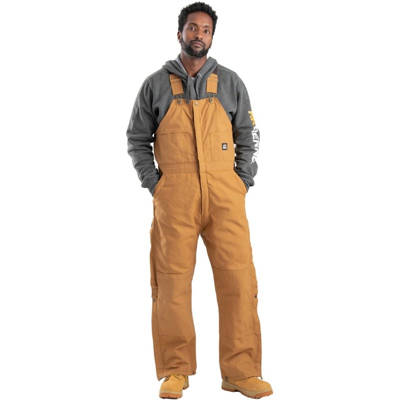 Berne Men's Deluxe Insulated Bib Overalls Brown Duck, 3X-Large - Men's Work Over/Coveralls at Academy Sports