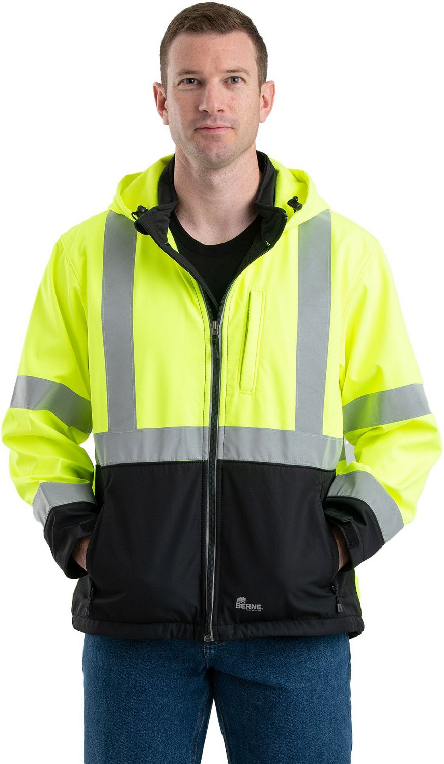 Berne Men's Hi-Visibility Softshell Jacket | Academy