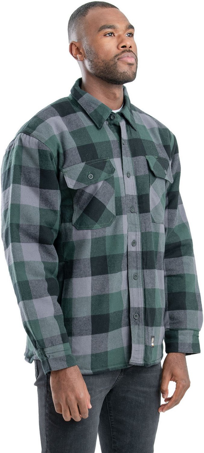 Berne Men's Flannel Shirt Jacket Free Shipping at Academy
