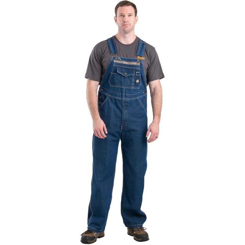 Berne Men's Original Unlined Washed Bib Overalls Stone Wash Dark, 34" - Men's Work Over/Coveralls at Academy Sports - B910SWD