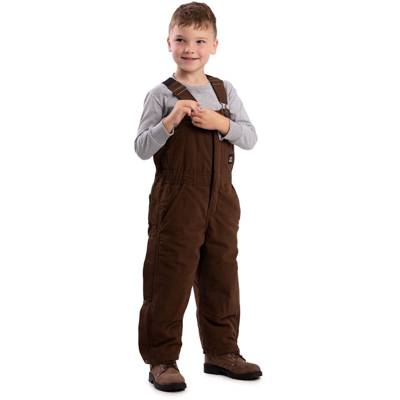 Berne Boys' Washed Insulated Bib Overall Bark, Small - Men's Work Over/Coveralls at Academy Sports