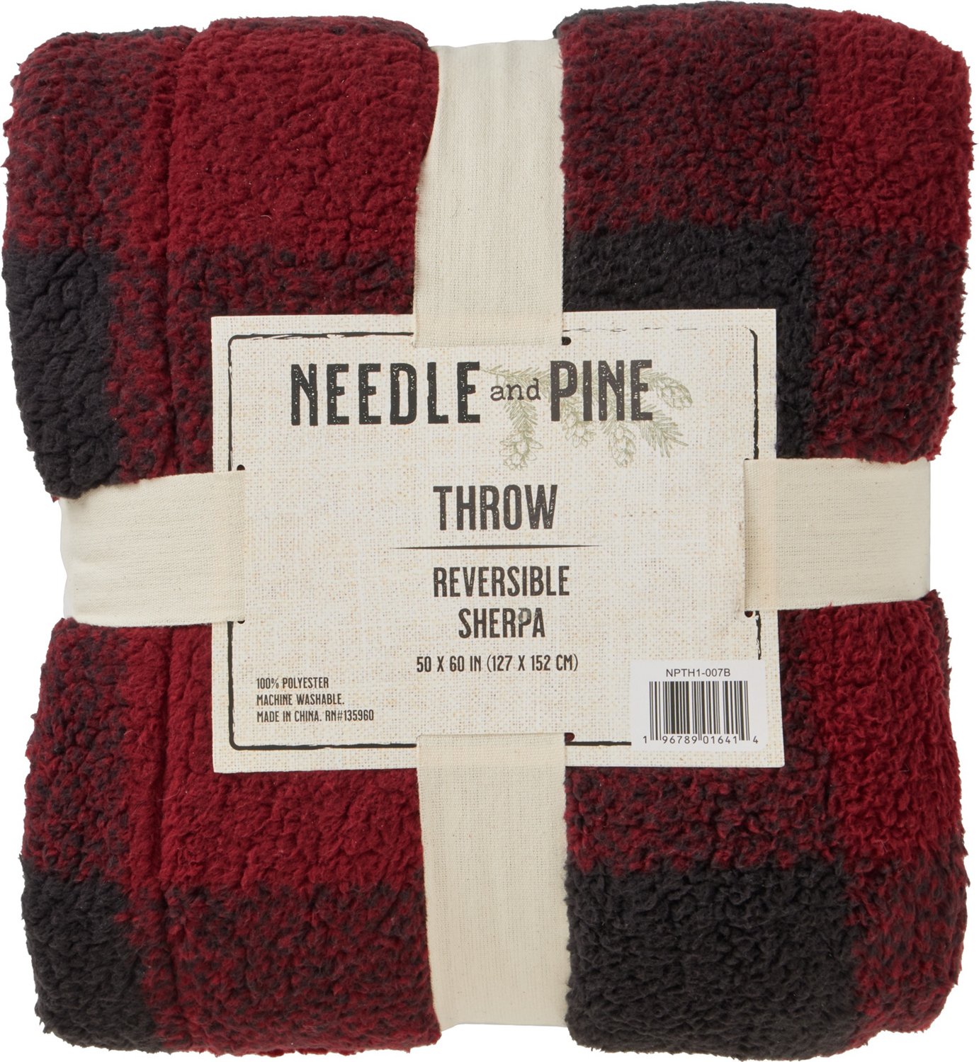 Needle & Pine Buffalo Checks 210 GSM Printed Sherpa Throw Blanket Academy