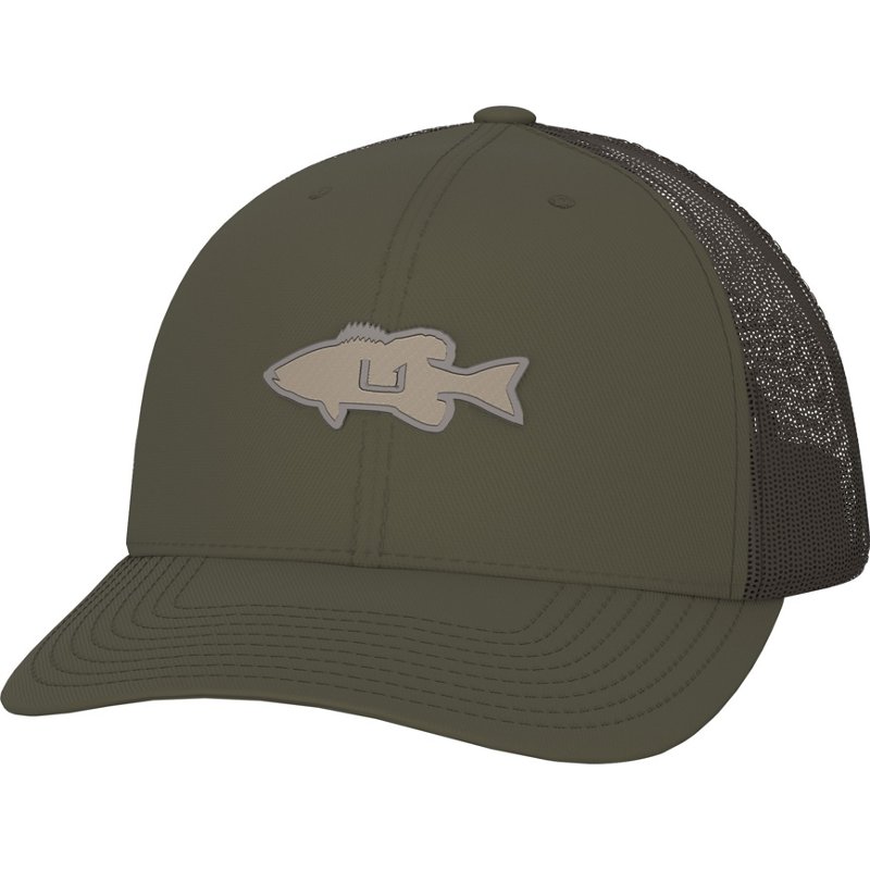 Huk Adult Bass Logo Trucker Cap Moss - Men's Hunting/Fishing Headwear at Academy Sports