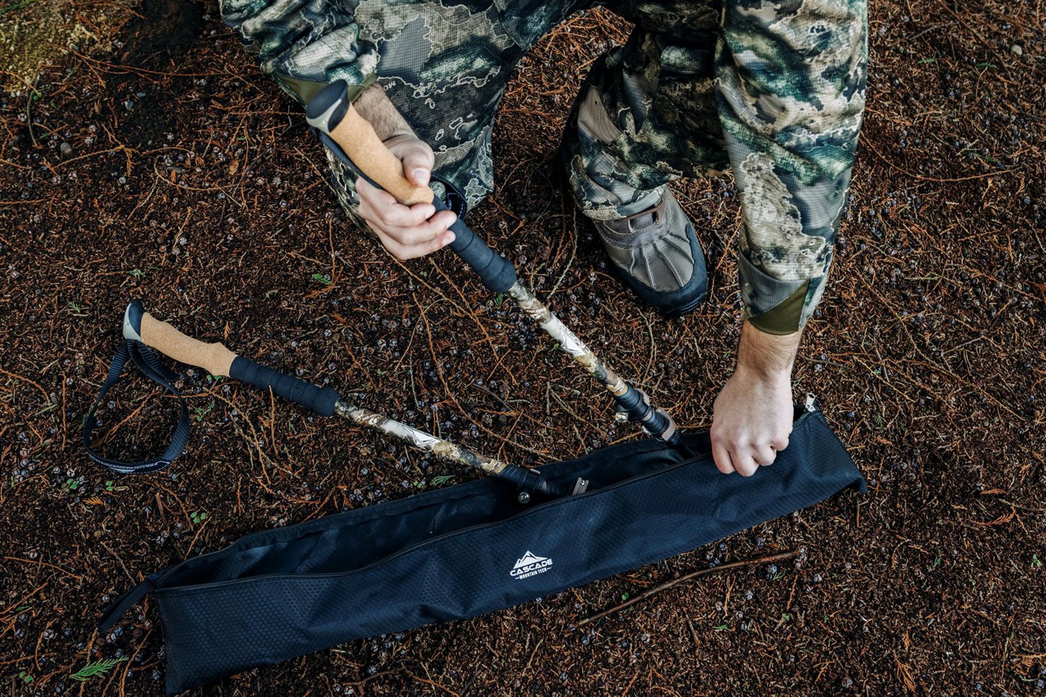 Cascade Mountain Tech Carbon Fiber Quick Lock Camo Trekking Poles - view number 4