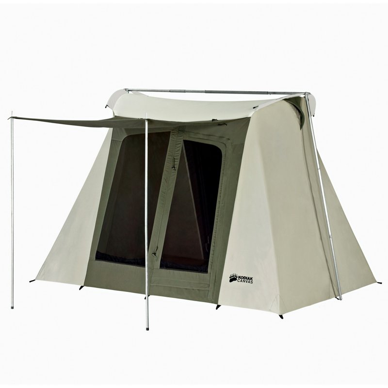 Kodiak Canvas Flex-Bow Canvas Camping Tent Deluxe 9 ft x 8 ft Tan/Sage Green - Family/Large Tents at Academy Sports