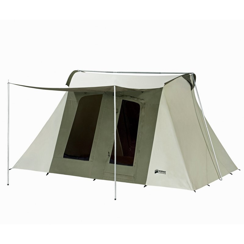 Kodiak Canvas Flex-Bow Canvas Camping Tent Deluxe 10 ft x 14 ft Tan/Sage Green - Family/Large Tents at Academy Sports