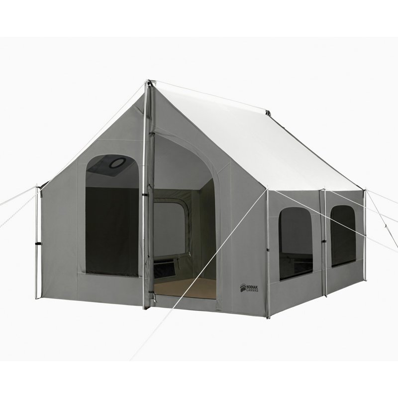Kodiak Canvas Cabin Lodge Camping Tent 10 ft x 10 ft Tan/Sage Green - Family/Large Tents at Academy Sports