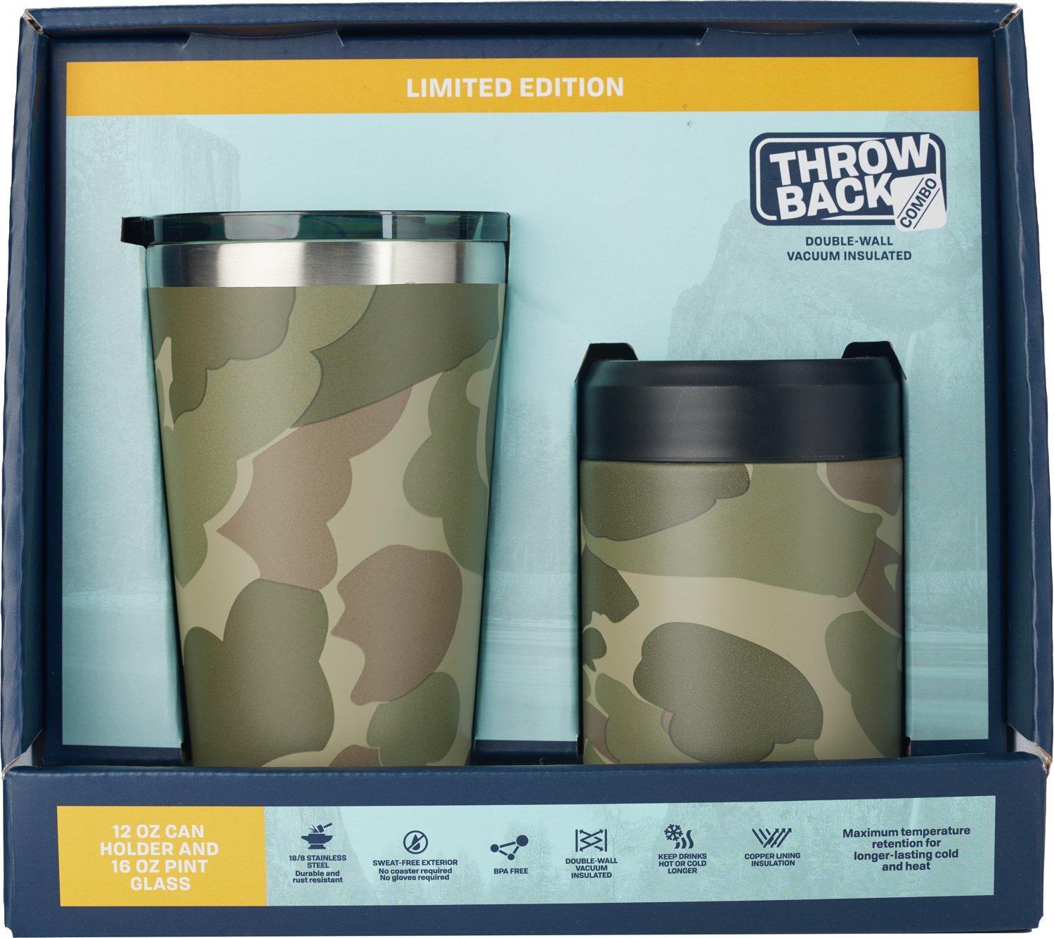 Cool Gear 2-Pack American Designed, Stainless Steel, Dishwasher Safe,  Copper Lined BPA Free Lid Tumbler, 16 oz