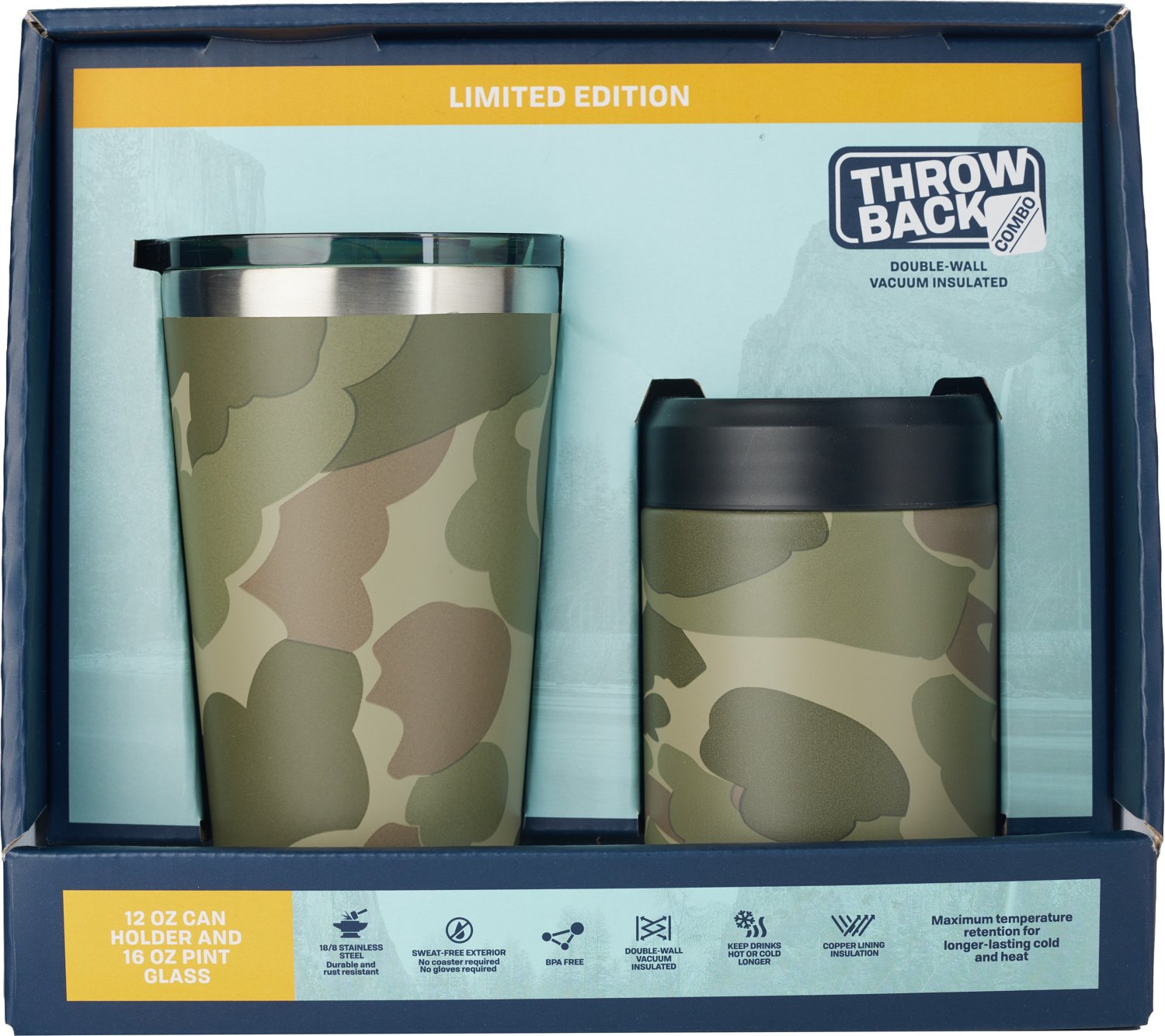 Magellan Outdoors Holiday Throwback 16 oz Beer Tumbler and 12 oz Can Tumbler Set